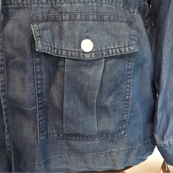 Alia Denim-Look Blue Utility Jacket, Size 10, NWT - Picture 7 of 10